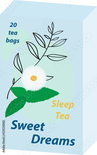 Sleep tea vector isolated illustration