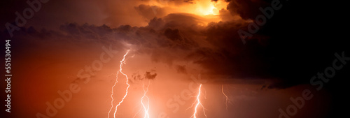 Photography Thunder, lightnings and rain on stormy summer night