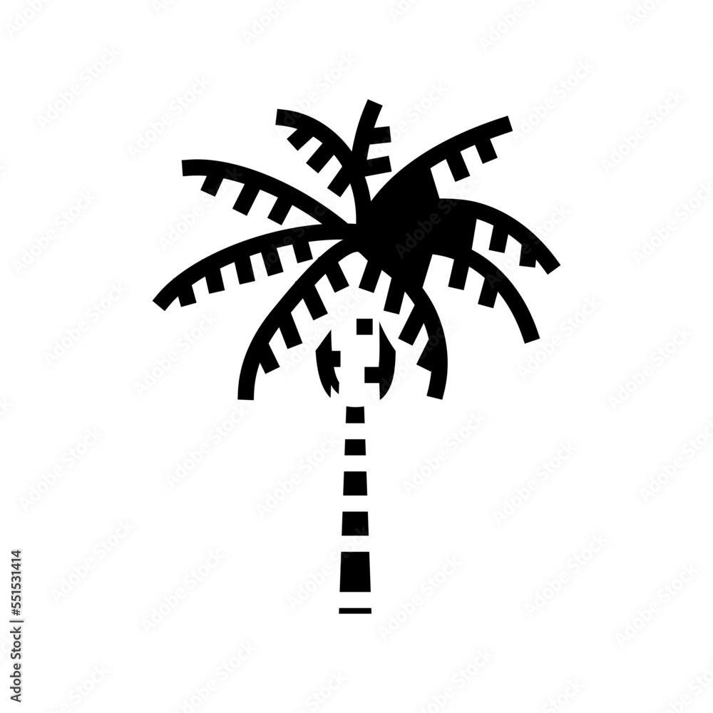 queen palm tree glyph icon vector. queen palm tree sign. isolated symbol illustration queen palm tree glyph icon vector. queen palm tree sign. isolated symbol illustration