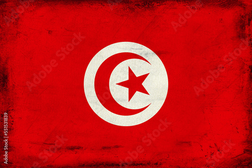 Grunge Flag of Tunisia. Grunge texture.