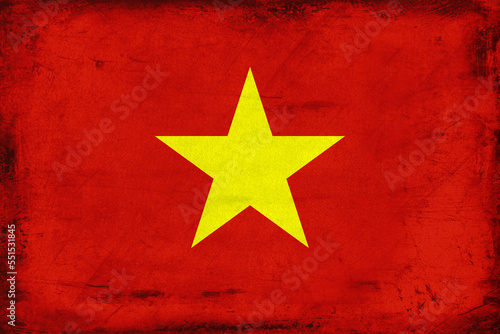 Grunge Flag of vietnam. Grunge texture. 