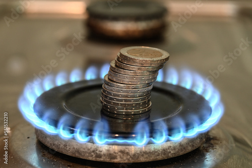 Принти на полотні crise energie gaz chaleur chauffage hausse euro argent finances