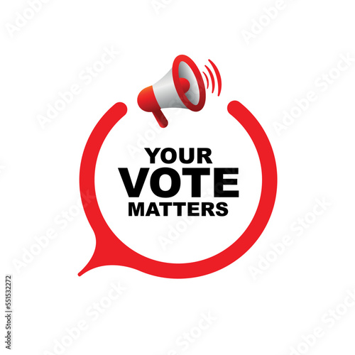 your vote matters sign on white background	