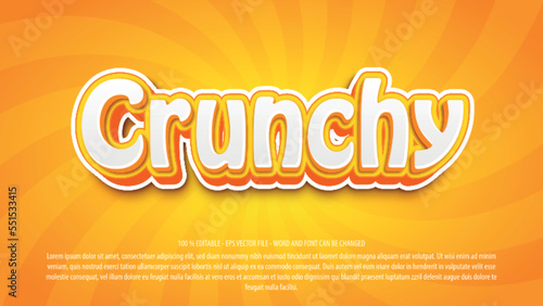 Crunchy 3d style editable text effect