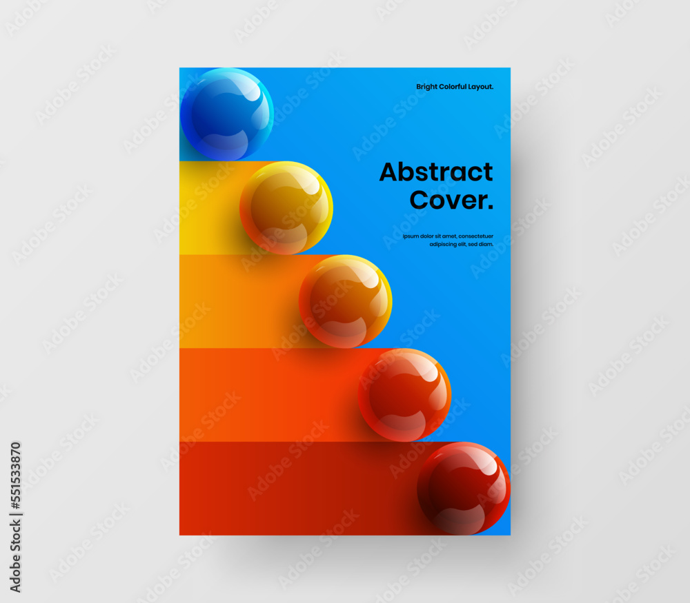 Amazing 3D balls flyer concept. Creative company identity A4 design vector template. Amazing 3D balls flyer concept. Creative company identity A4 design vector template.