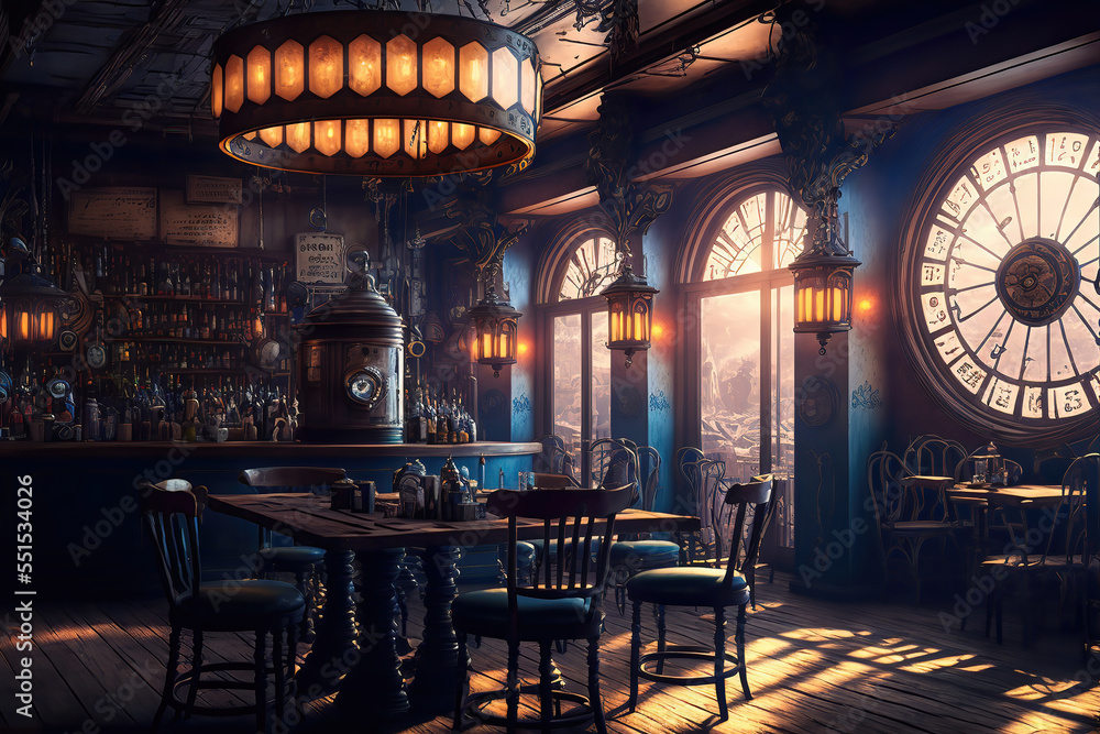 AI generated image of a Victorian era tavern in London	