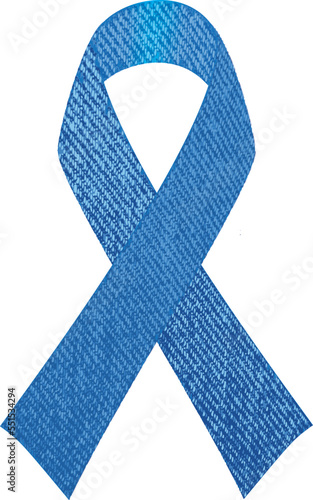 Denim ribbon as a symbol of the problem of hereditary diseases and a sign of solidarity with the "denim revolution"