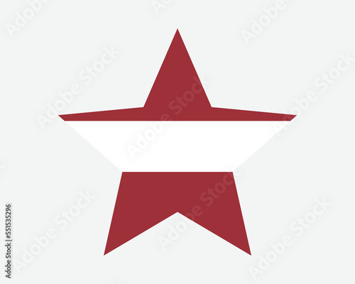 Latvia Star Flag. Latvian Star Shape Flag. Republic of Latvia Country National Banner Icon Symbol Vector Flat Artwork Graphic Illustration