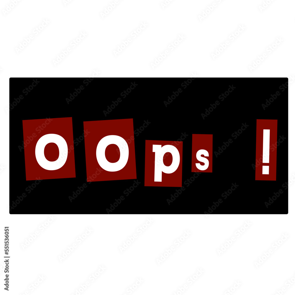 Comic speech bubble with text oops. Message in pop art style. Vector cartoon illustration on white background. Comic speech bubble with text oops. Message in pop art style. Vector cartoon illustration on white background.