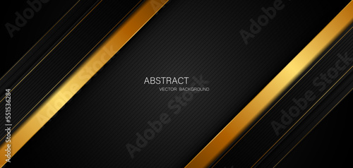Abstract black and gold stripes and free space for design. modern technology innovation concept background
