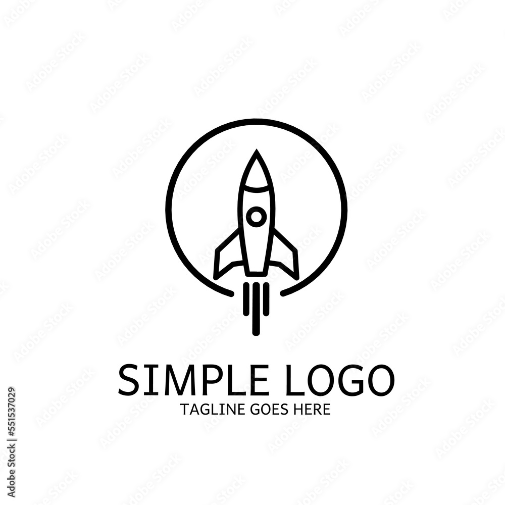 rocket launch logo with line art design style, simple, minimalism rocket launch logo with line art design style, simple, minimalism