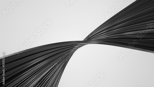 Abstract black lines. 3d rendering