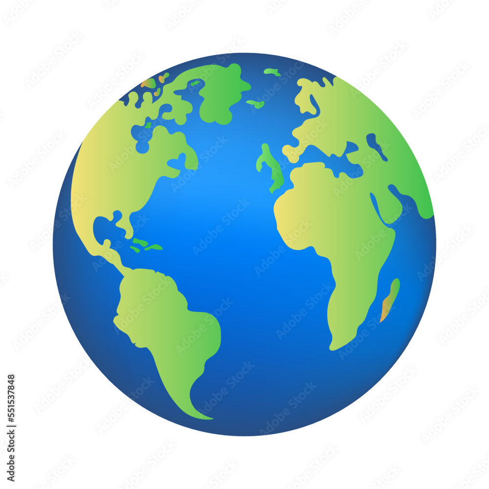 Earth. Earth planet flat icon. Earth day concept. Vector illustration isolated on white background.
