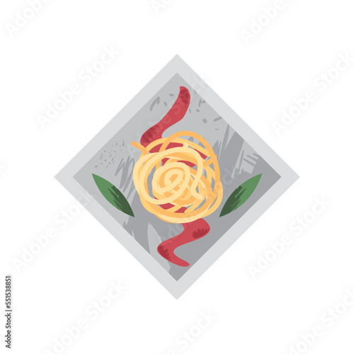 noodles food plating