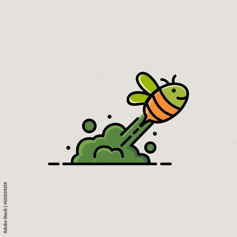 Fototapeta premium bee rocket logo design