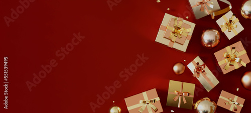 Slika na platnu 豪華なゴールドのプレゼントギフト背景