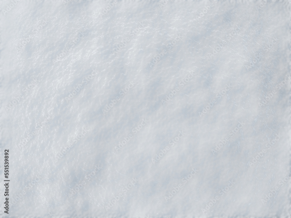 Top view  background of fresh snow texture  background 3D rendering.