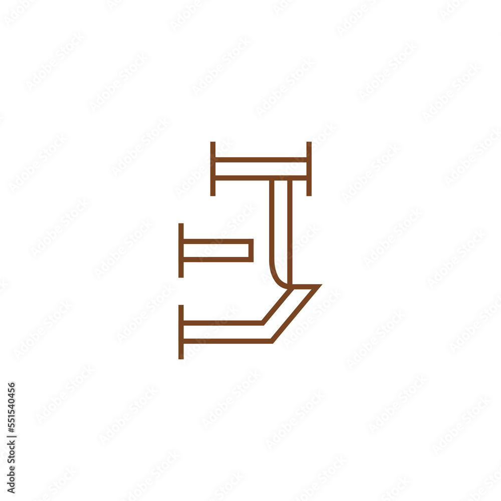 Letter EJ Elegant Line Logo Vector. Initial ET Typography Icon. E Luxury Alphabet. Modern, Elegant, Luxury Style for Company Brand Identity Letter EJ Elegant Line Logo Vector. Initial ET Typography Icon. E Luxury Alphabet. Modern, Elegant, Luxury Style for Company Brand Identity