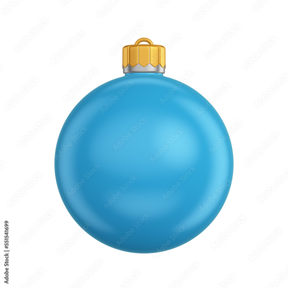 Blue Christmas Ball 3D Isolated Blue Christmas Ball 3D Isolated
