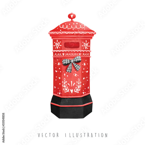 Christmas mailbox, Christmas vector illustration