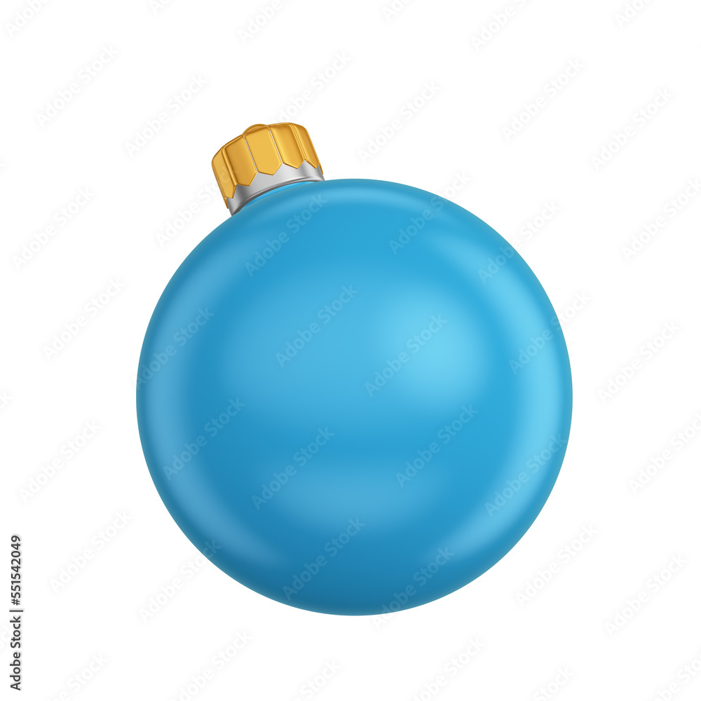 Blue Christmas Ball 3D Isolated Blue Christmas Ball 3D Isolated