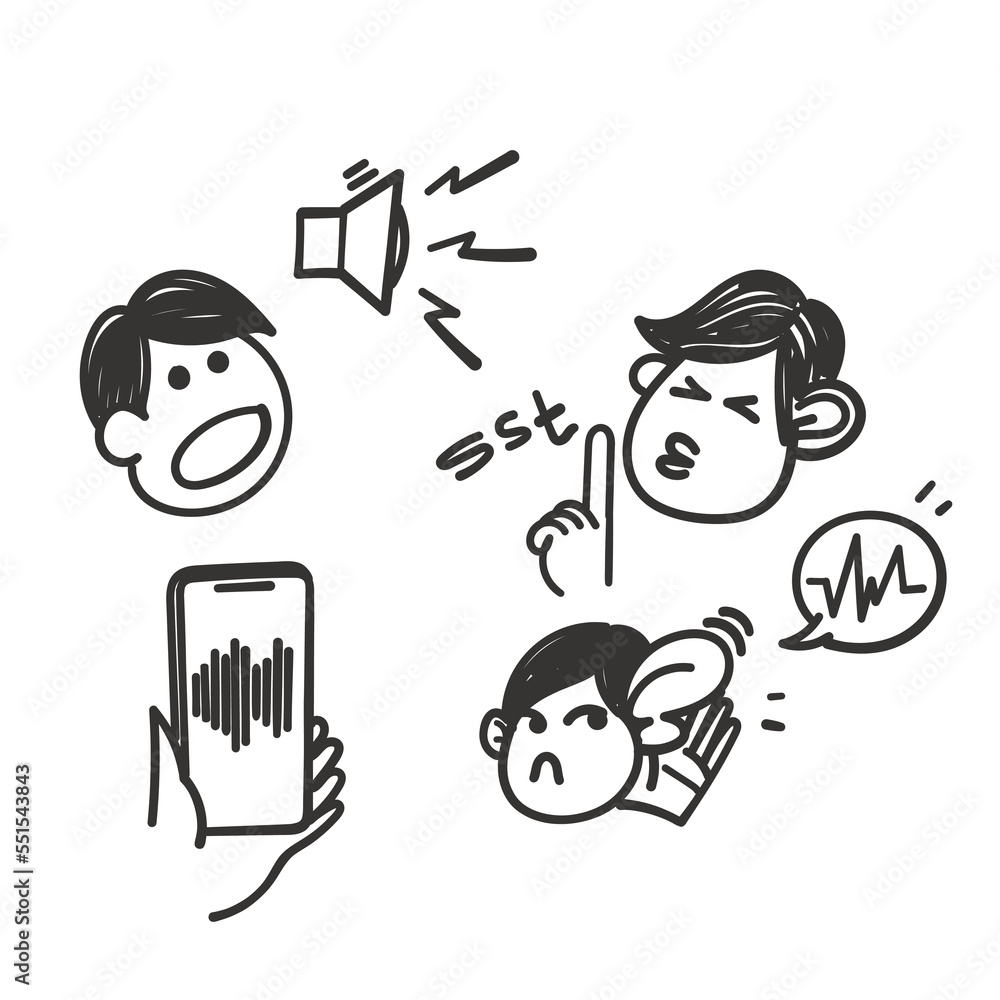 hand drawn doodle Simple Set of Voice Related illustration hand drawn doodle Simple Set of Voice Related illustration