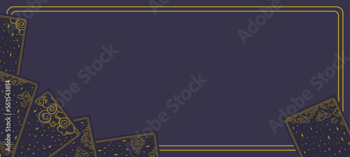 Tarot poster with oracle cards for invitations. Elegant tarot frame design. Vector illustration isolated in white background