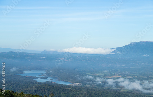 Nature scenary view of Phupapor view of Loei Thailand in morning time of winter season. local Thailand destination place for tourism.