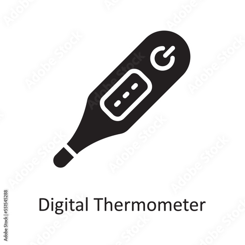 Digital Thermometer Vector Solid Icon Design illustration. Medical Symbol on White background EPS 10 File