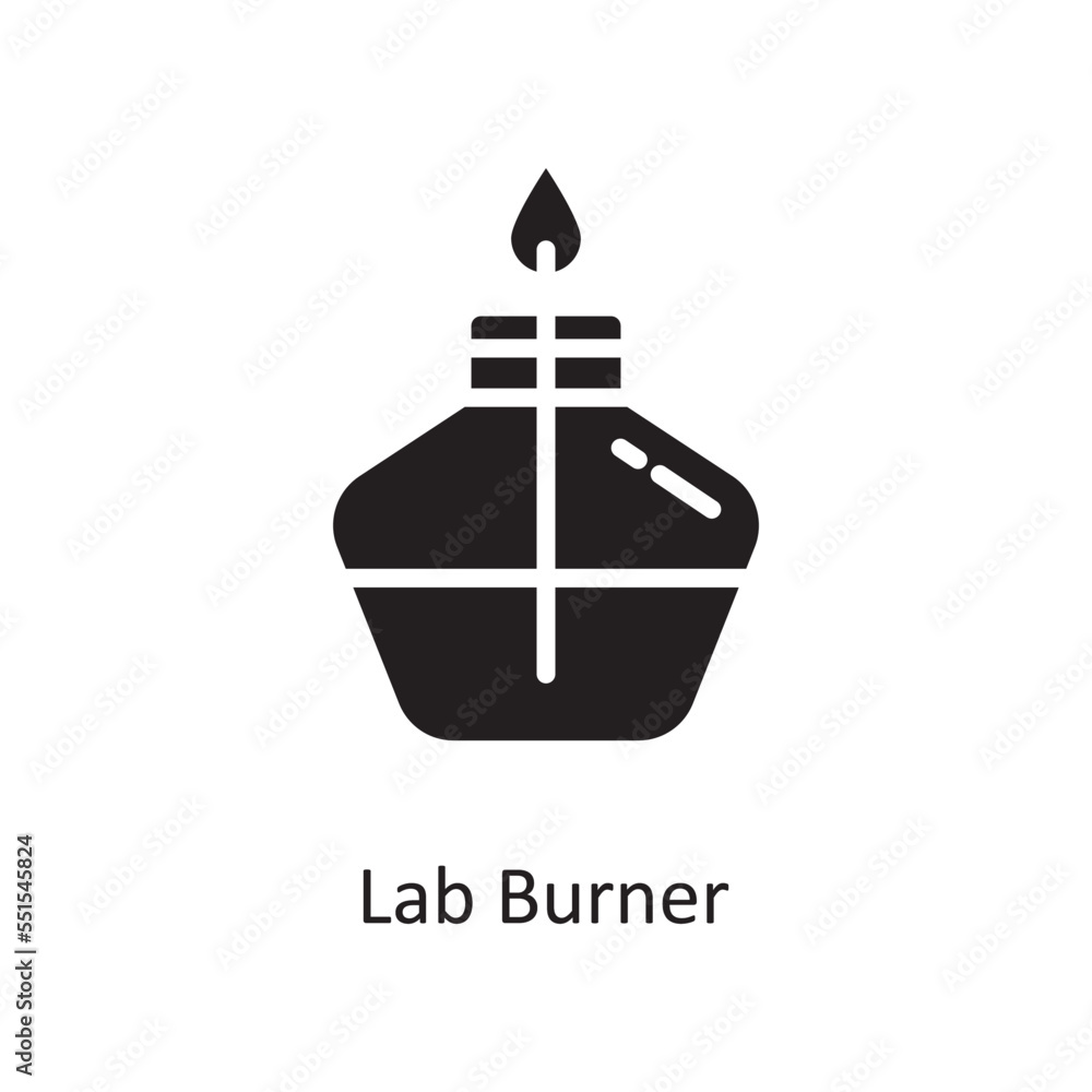 Obraz premium Lab Burner Vector Solid Icon Design illustration. Medical Symbol on White background EPS 10 File
