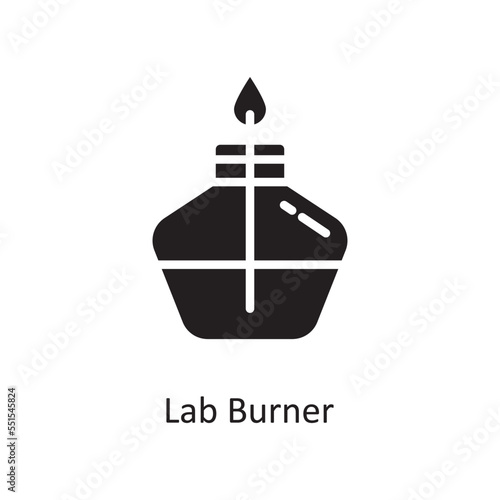 Lab Burner Vector Solid Icon Design illustration. Medical Symbol on White background EPS 10 File