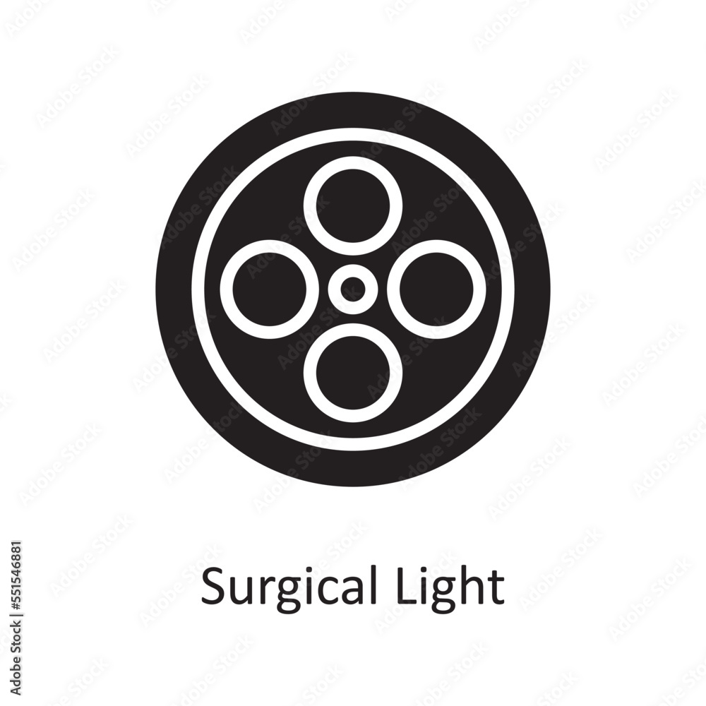 Surgical Light Vector Solid Icon Design illustration. Medical Symbol on White background EPS 10 File