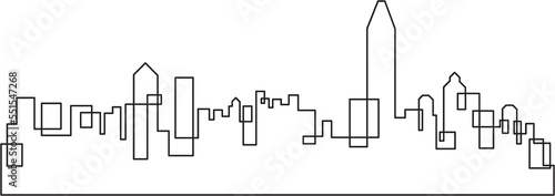 modern cityscape skyline outline drawing. 