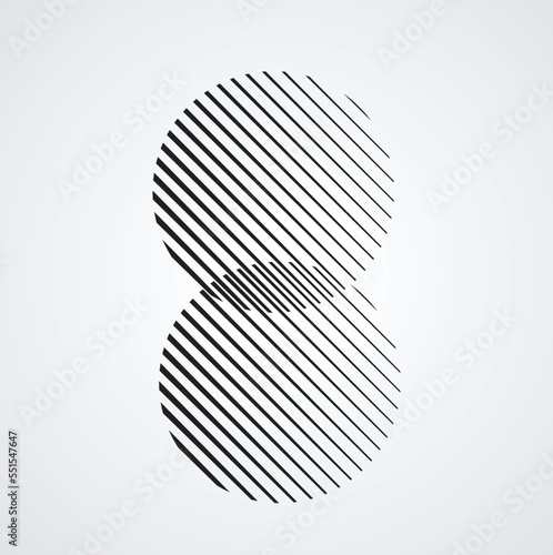 Minimalistic Creative concept . Flat style . Geometric lines and design elements form unusual shape . Vector abstract background . Dynamic banner with stripes
.