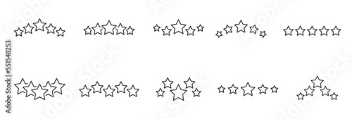 Best quality stars icons. Customer choice and review, client ranking outline vector symbols, consumer vote rate, satisfaction or evaluation, user opinion service five stars thin line icons