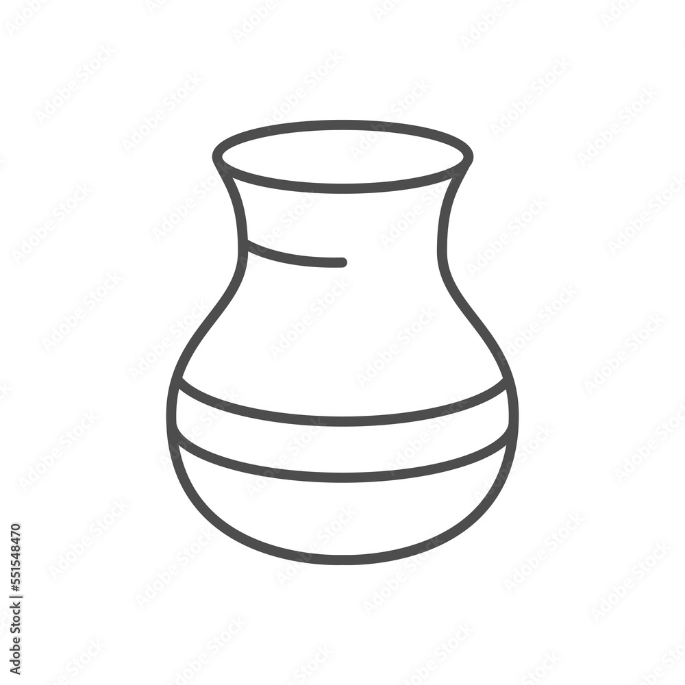 Classical vase line outline icon Classical vase line outline icon
