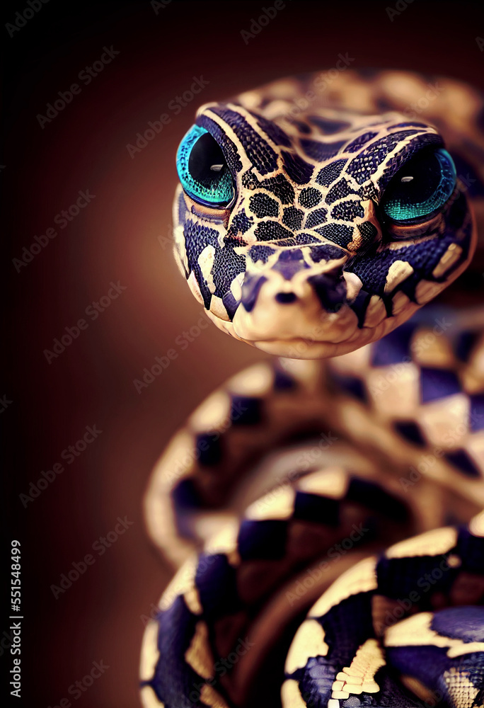 Cute baby snake with big eyes Stock Illustration | Adobe Stock