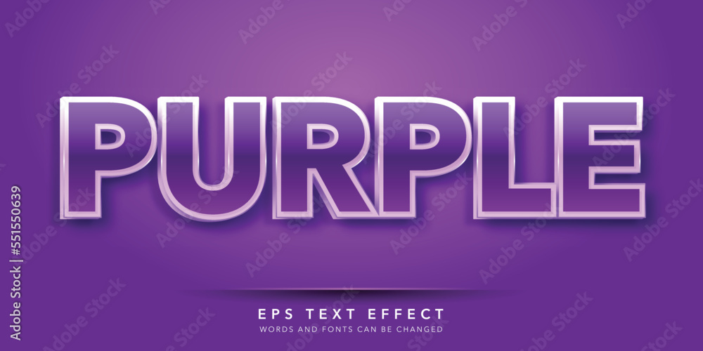 purple editable text effect