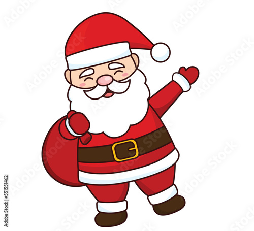 Santa Claus cartoon illustration isolated on white background. Santa Claus character vector.