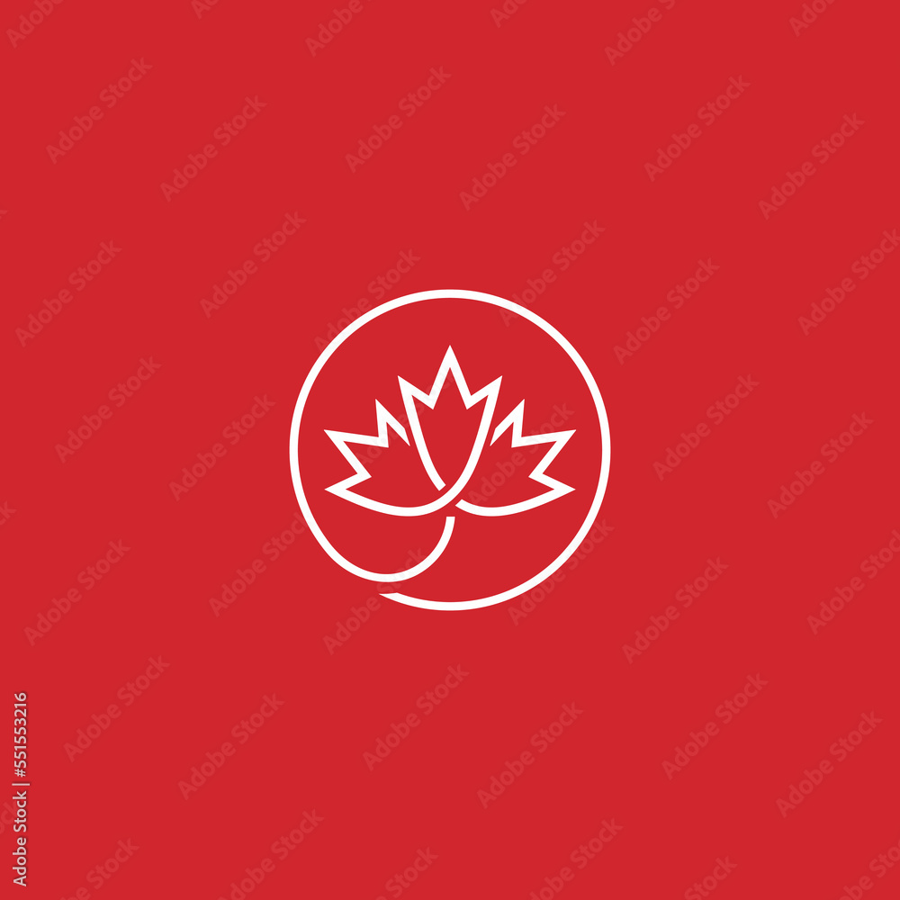 Maple leaf  logo vector icon illustration
