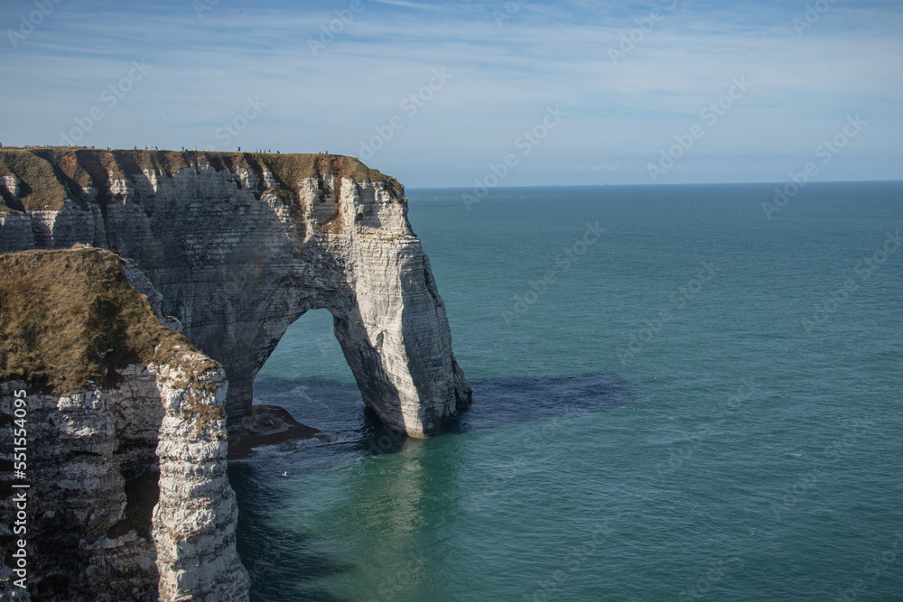 Fototapeta premium Cliffs of Etretat taken from the top of the cliffs in Normandy, France