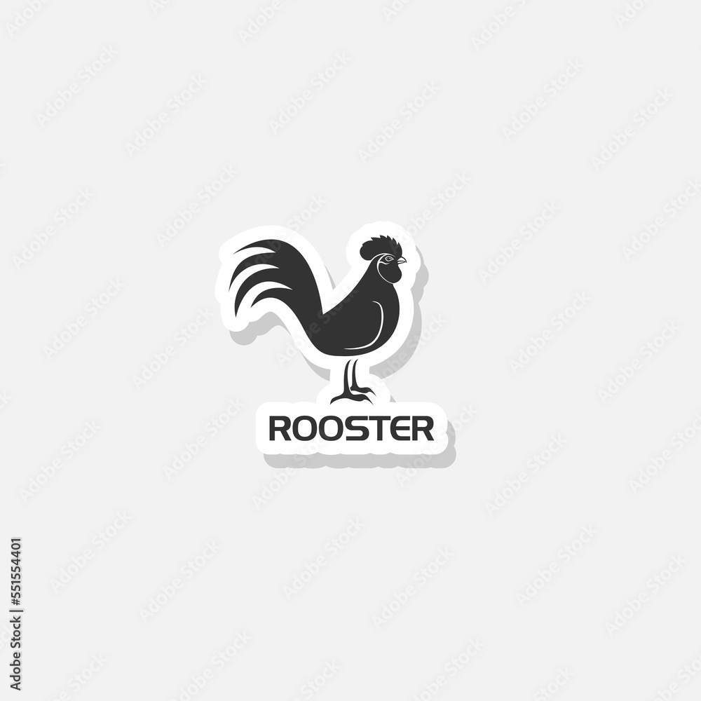 Obraz premium Rooster Logo Sticker icon isolated on white