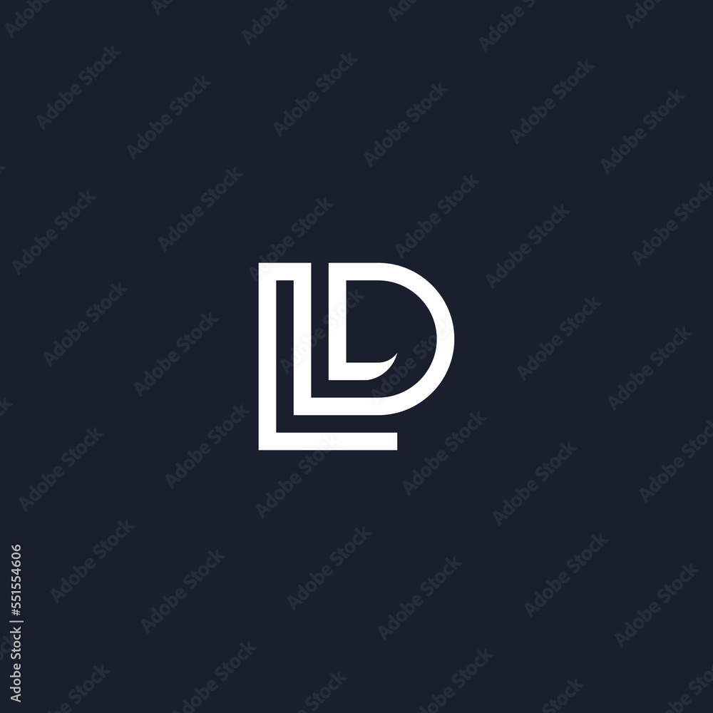LD initial monogram vector icon illustration LD initial monogram vector icon illustration