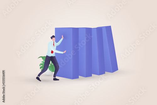 3D graph analysis stock with plummeting with character holding a graph