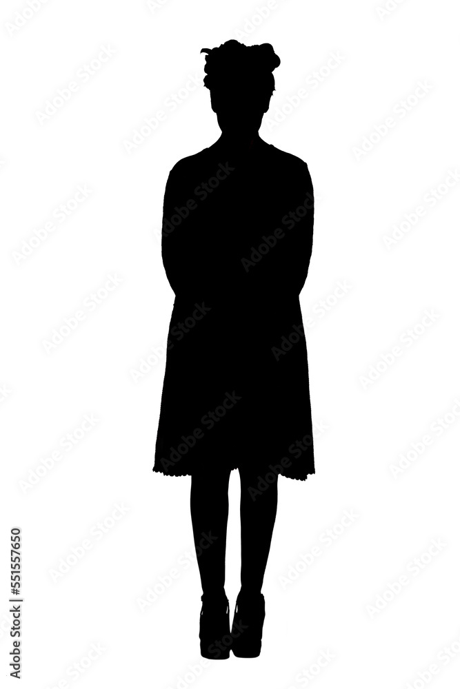 silhouette of a woman standing o white background silhouette of a woman standing o white background
