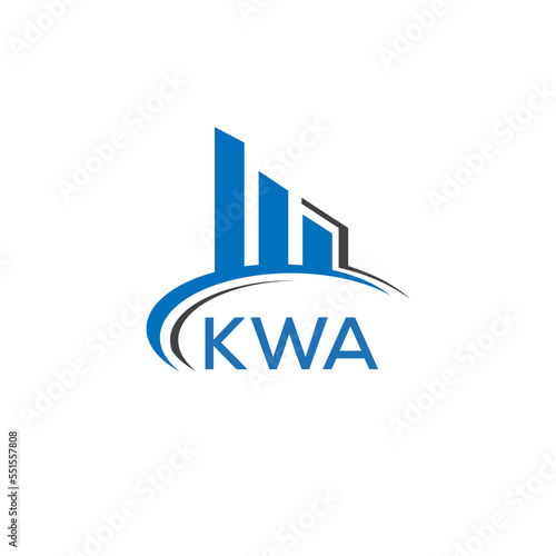 KWA letter logo. KWA blue image. KWA Monogram logo design for entrepreneur and business. KWA best icon.	
