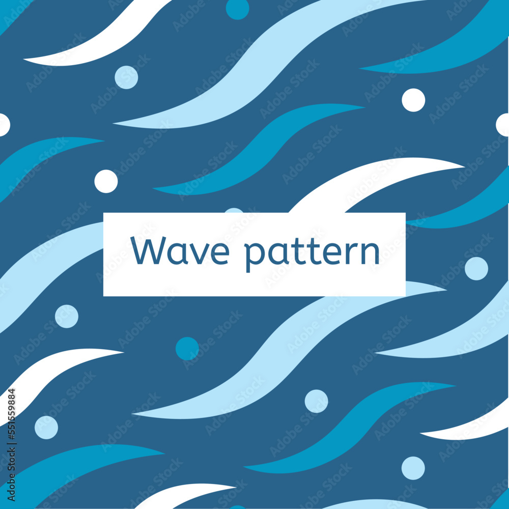 Naklejka premium Abstract seamless pattern with blue waves. Template for wrapping or textile