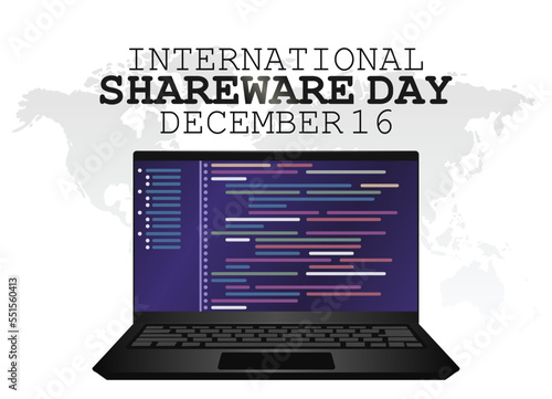 vector graphic of international shareware day good for international shareware day celebration. flat design. flyer design.flat illustration.