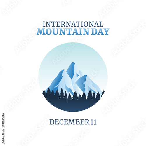 vector graphic of international mountain day good for international mountain day celebration. flat design. flyer design.flat illustration.
