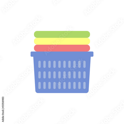 Basket clean cloth icon in color, isolated on white background 